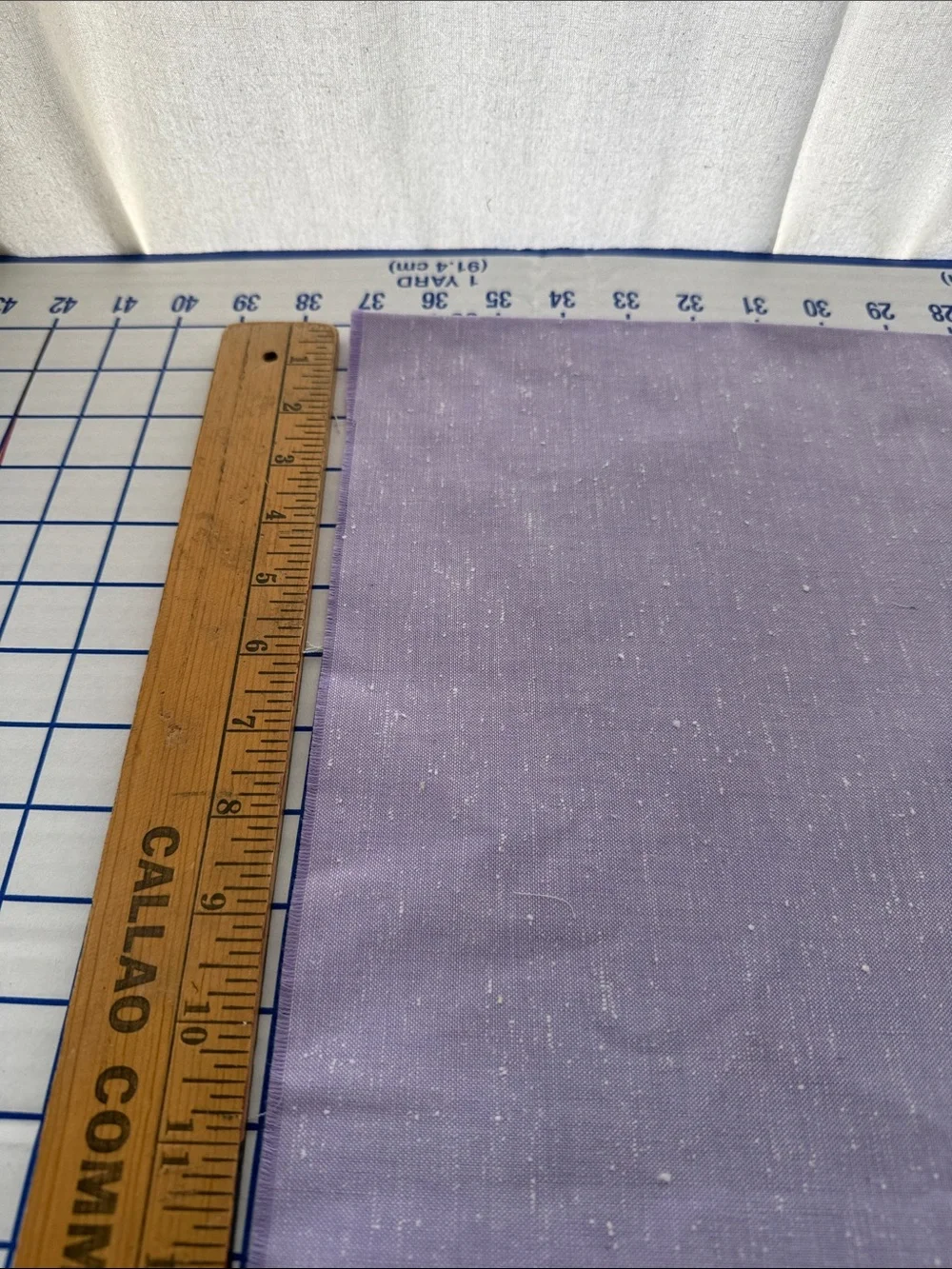 Vintage Lavender Linen Like Blend Slub Fabric 1 Yard x 44 Textured Woven Lilac